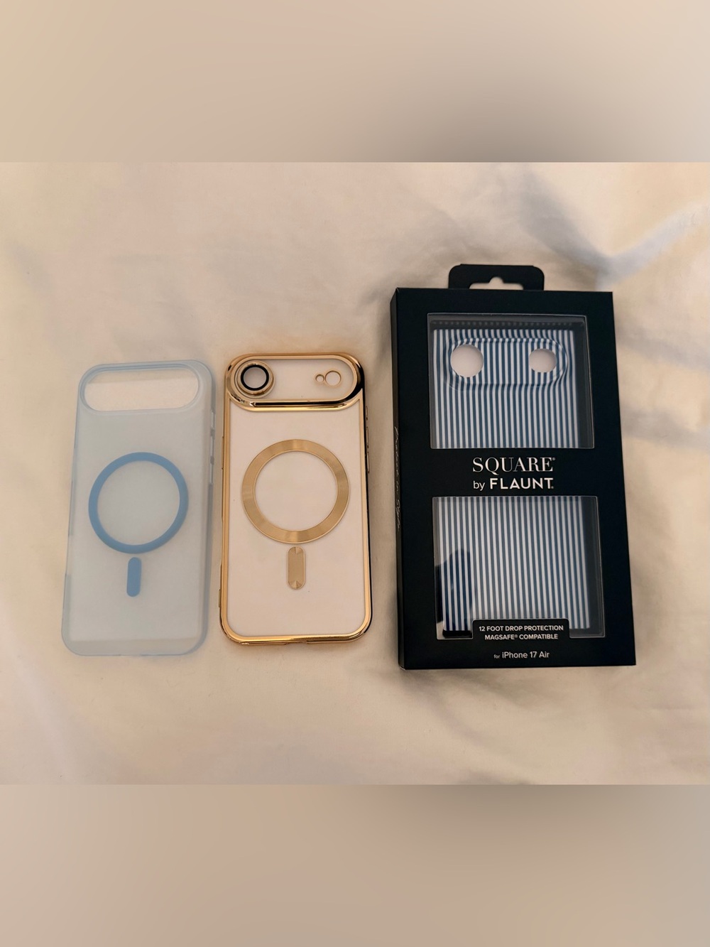 MagSafe Compatible iPhone Air Case - Flaunt & White Gold & Blue Bundle